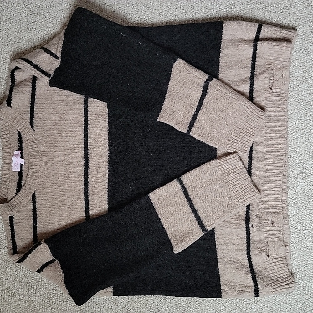 Pink Lily Distressed Wool Sweater